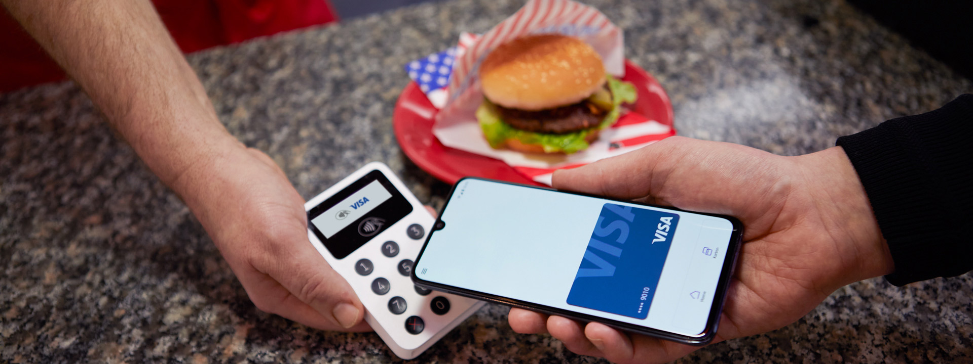 contactless payment for burger