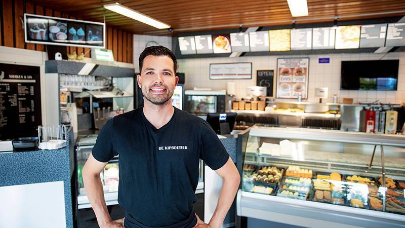 Man in a takeaway